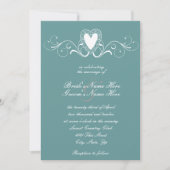 Uitnodiging tot Victoriaans Lace Heart Wedding (Voorkant)