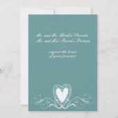 Uitnodiging tot Victoriaans Lace Heart Wedding (Achterkant)