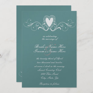 Uitnodiging tot Victoriaans Lace Heart Wedding