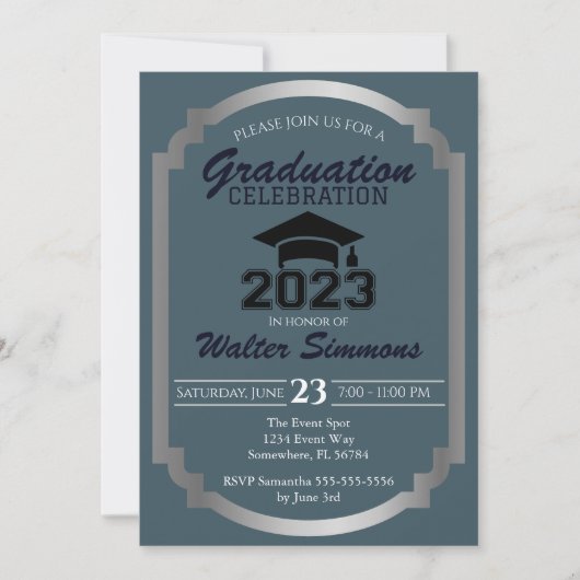 Uitnodiging tot viering van blauwe en zilveren Afs (Voorkant)