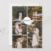 Uitnodiging tot vijf fotocollage Modern Wedding (Voorkant)