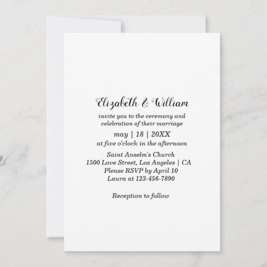 Uitnodiging tot vijf fotocollage Modern Wedding (Achterkant)