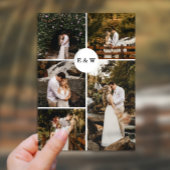 Uitnodiging tot vijf fotocollage Modern Wedding