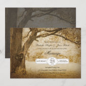 Uitnodiging tot Vintage Boom Carving Wedding (Voorkant / Achterkant)