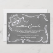 Uitnodiging tot Vintage Chalkboard Wedding Bells (Voorkant)
