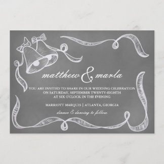 Uitnodiging tot Vintage Chalkboard Wedding Bells