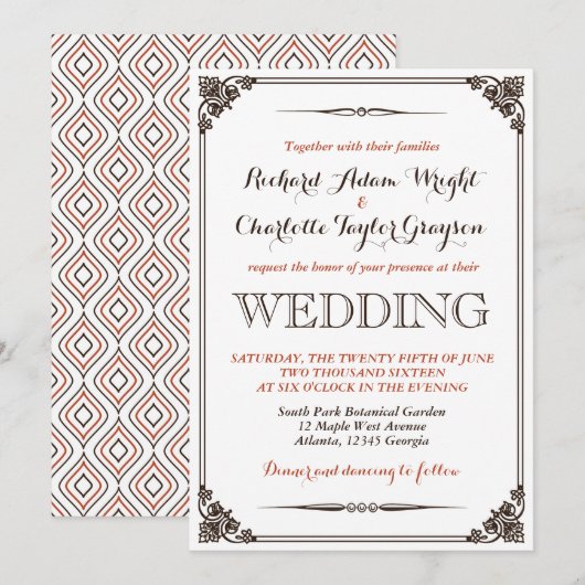 Uitnodiging tot Vintage en Rustic Wedding (Voorkant / Achterkant)