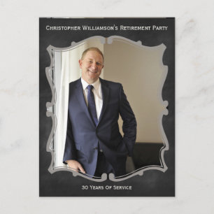 Uitnodiging tot Vintage fotokaart voor Pensioenpar