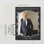 Uitnodiging tot Vintage fotokaart voor Pensioenpar (Voorkant / Achterkant)