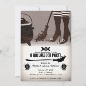 Uitnodiging tot Vintage-heks-partij (Voorkant)