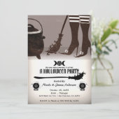 Uitnodiging tot Vintage-heks-partij (Staand voorkant)