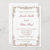 Uitnodiging tot Vintage/klassieke bruiloft (Voorkant / Achterkant)