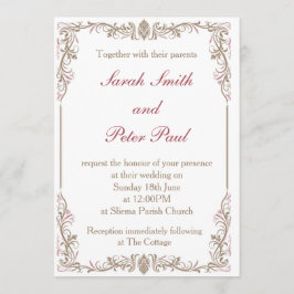 Uitnodiging tot Vintage/klassieke bruiloft
