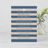 Uitnodiging tot Vintage Ocean Stripes Wedding (Staand voorkant)