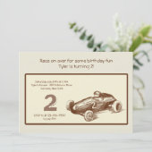 Uitnodiging tot Vintage-Race-auto (Staand voorkant)