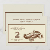 Uitnodiging tot Vintage-Race-auto (Voorkant / Achterkant)