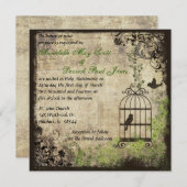 Uitnodiging tot Vintage vogeltrek (Voorkant / Achterkant)