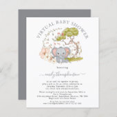 Uitnodiging tot virtueel Baby shower via budget (Voorkant / Achterkant)