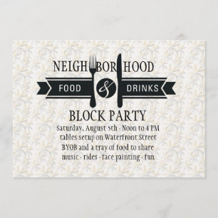 Uitnodiging tot voedsel en Drink