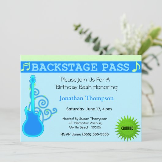 Uitnodiging tot vrijdag backstage (Staand voorkant)