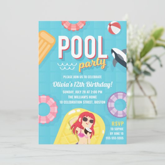 uitnodiging tot vrijdag | Blauw Paars (Staand voorkant)