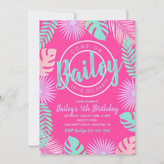 uitnodiging tot vrijdag | Pool Party (Voorkant)