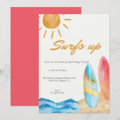 Uitnodiging tot vrijdag surf Up Beach (Voorkant / Achterkant)