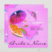 Uitnodiging tot vrijgezellenfeest van cocktailglas (Voorkant / Achterkant)