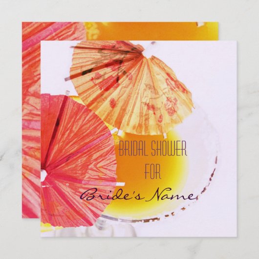 Uitnodiging tot vrijgezellenfeest van cocktailglas (Voorkant / Achterkant)