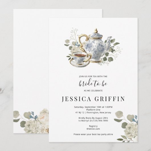 Uitnodiging tot Vrijgezellenfeest van de Tea Party (Voorkant / Achterkant)