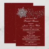 Uitnodiging tot Vrijgezellenfeest voor rode en zil (Voorkant / Achterkant)