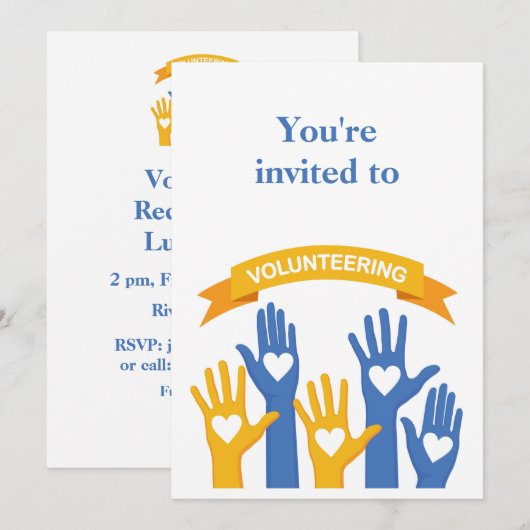 Uitnodiging tot vrijwilligerserkenning (Voorkant / Achterkant)