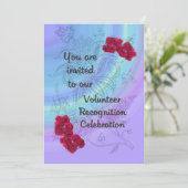 Uitnodiging tot vrijwilligerserkenning Rode anjers (Staand voorkant)