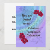 Uitnodiging tot vrijwilligerserkenning Rode anjers (Voorkant / Achterkant)