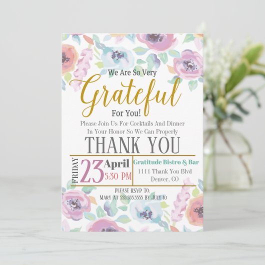 Uitnodiging tot waardering, dankbaar voor (Staand voorkant)