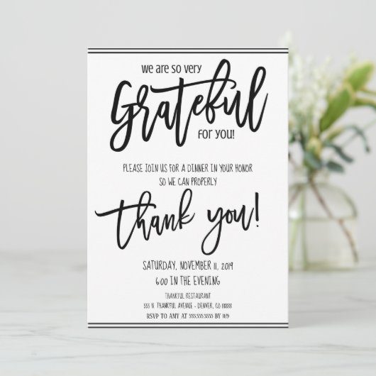 Uitnodiging tot waardering van feestdag (Staand voorkant)