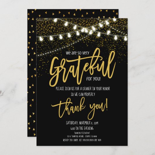 Uitnodiging tot waardering voor feestdag, Partij v (Voorkant / Achterkant)