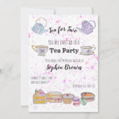 Uitnodiging tot waterverf baby shower (meisje) (Voorkant)