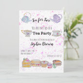 Uitnodiging tot waterverf baby shower (meisje) (Staand voorkant)