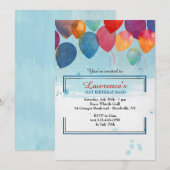 Uitnodiging tot waterverf-ballonnen (Voorkant / Achterkant)