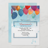 Uitnodiging tot waterverf-ballonnen (Voorkant / Achterkant)