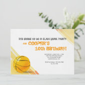 Uitnodiging tot Waterverf Basketball (Staand voorkant)