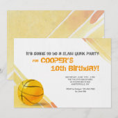 Uitnodiging tot Waterverf Basketball (Voorkant / Achterkant)