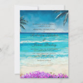 Uitnodiging tot waterverf Beach Blue Ocean Wedding (Voorkant)