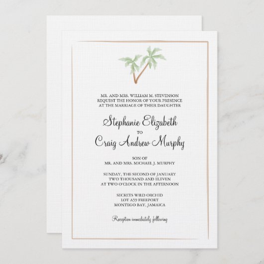 Uitnodiging tot waterverf Bigouding (Voorkant / Achterkant)