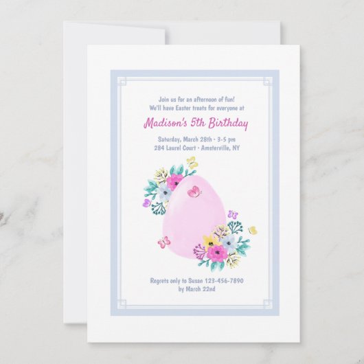 Uitnodiging tot Waterverf bij paaseieren (Voorkant)