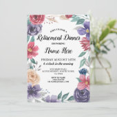 Uitnodiging tot waterverf bloemen Uittredingsparti (Staand voorkant)