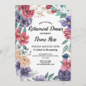 Uitnodiging tot waterverf bloemen Uittredingsparti (Voorkant / Achterkant)