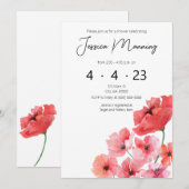 Uitnodiging tot waterverf met blauw-schoeisel (Voorkant / Achterkant)