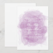 Uitnodiging tot waterverf - Paarse Waterverf (Voorkant / Achterkant)